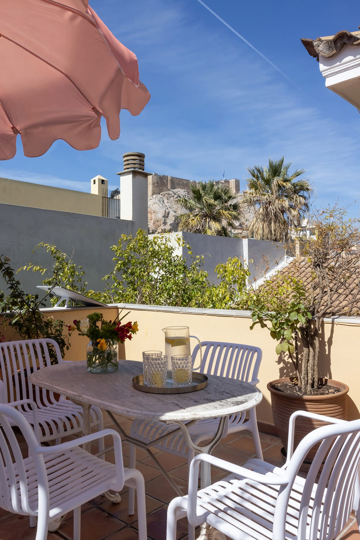Private terrace and views in Athens