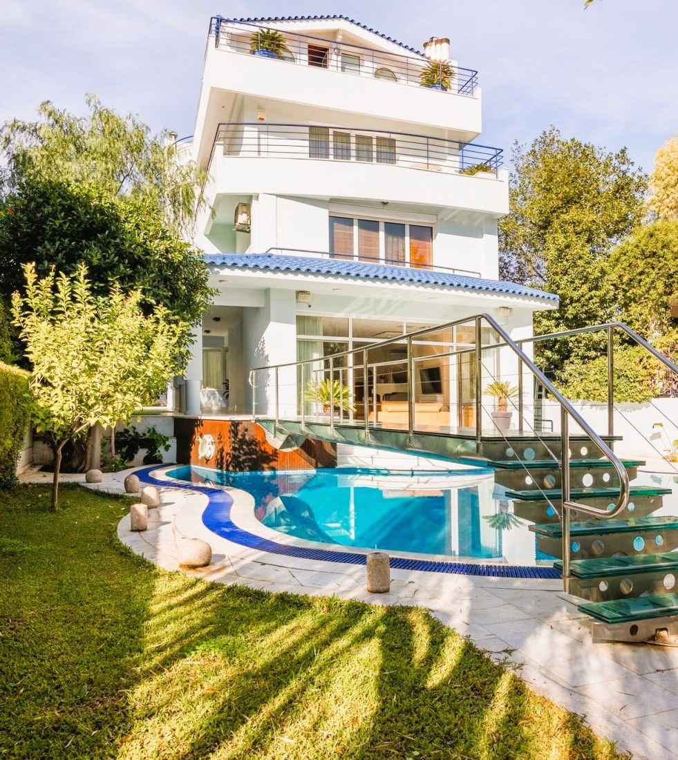 Garden and pool at Athens Villa 2